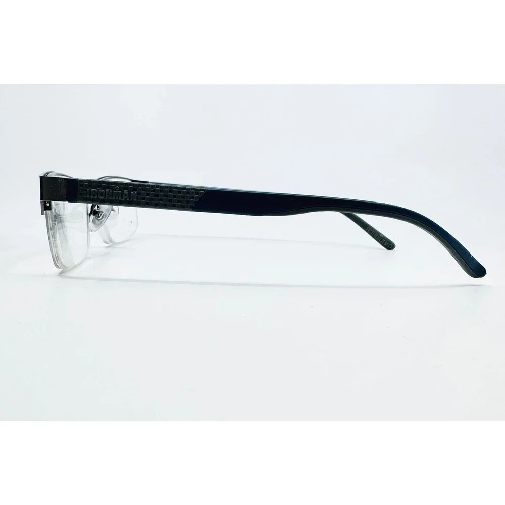 Ironman Eyeglasses Frames Mens Black Semi Rimless Rectangular 53-17-140